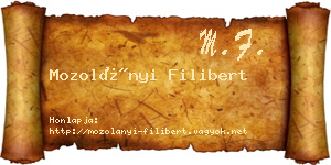 Mozolányi Filibert névjegykártya